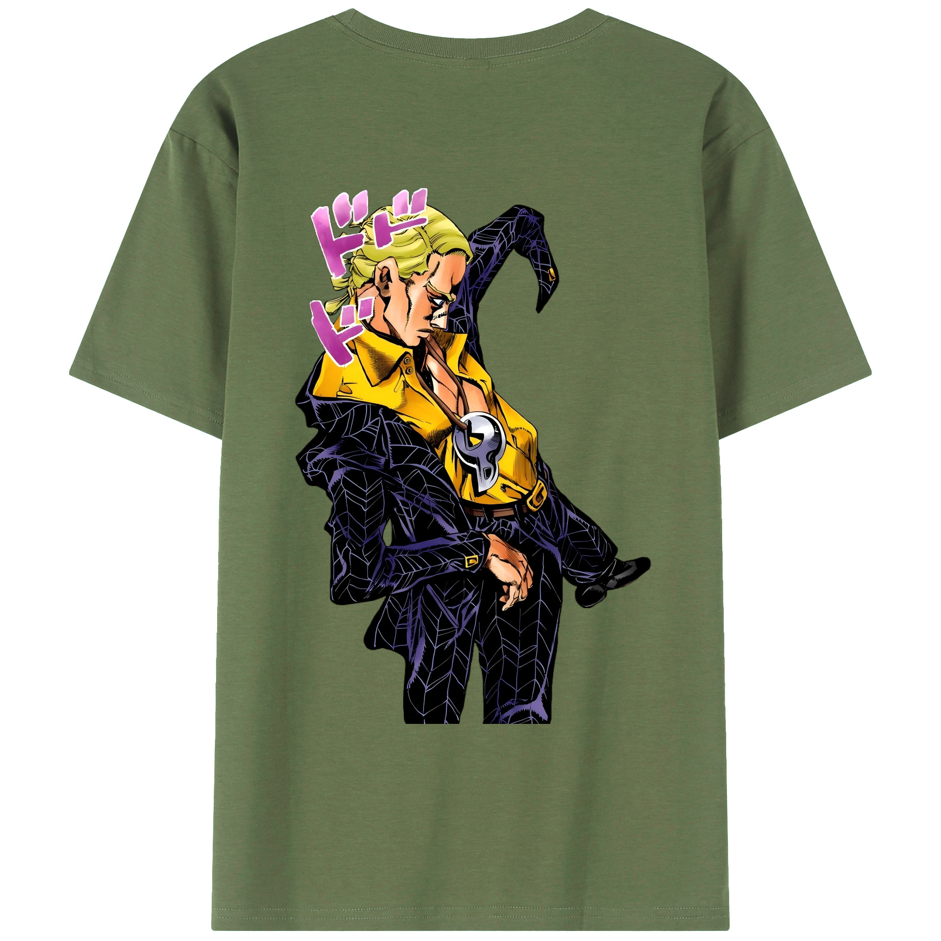 （画像用） ジョジョの奇妙な冒険 プロシュート JoJo's Bizarre Adventure Prosciutto 綿100％ メンズ半袖Tシャツ（バックプリント） 通気性